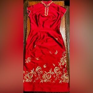 Beautiful Red & Gold Chinese Dress